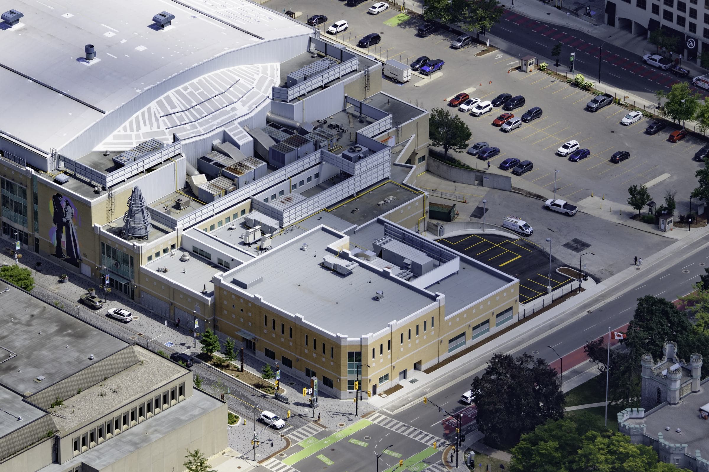 Canada Life Place exterior, Render Construction masonry, London, ON