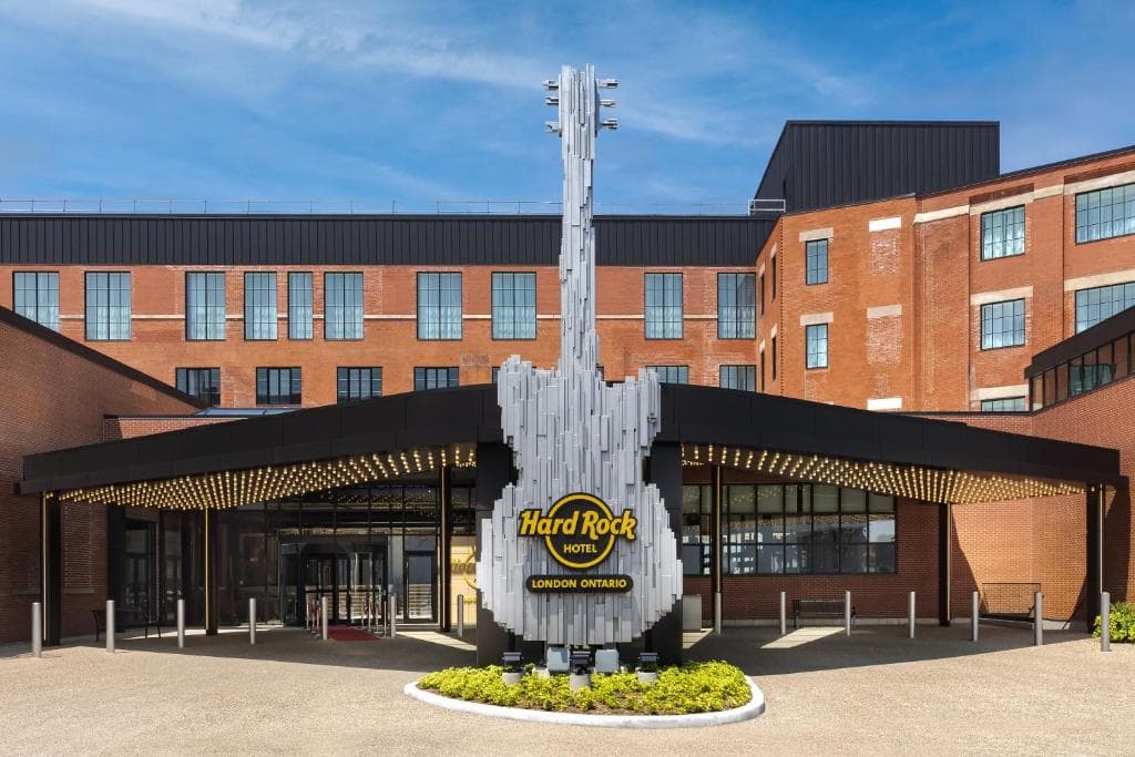 Hard Rock Hotel exterior brick facade, London, ON